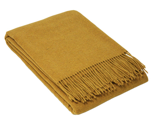 Oxford Throw - Merino Wool Blend - Mustard