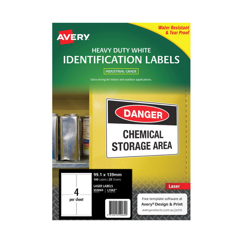 AVERY Laser Label L7069 4Up Pack of 25