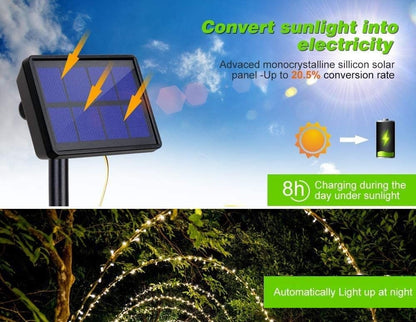 200 Waterproof LED Solar Fairy Light Outdoor with 8 Lighting Modes for Home,Garden and Decoration