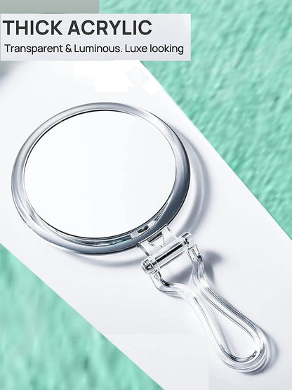 Double-Sided 1X/20X Magnifying Foldable Makeup Mirror for Handheld, Table and Travel Usage