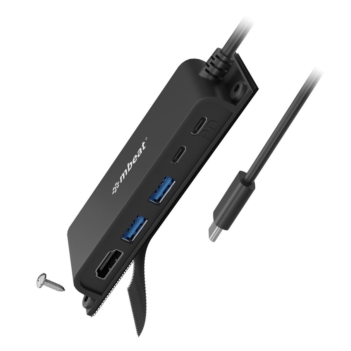 mbeat Mountable 5-Port USB-C Hub