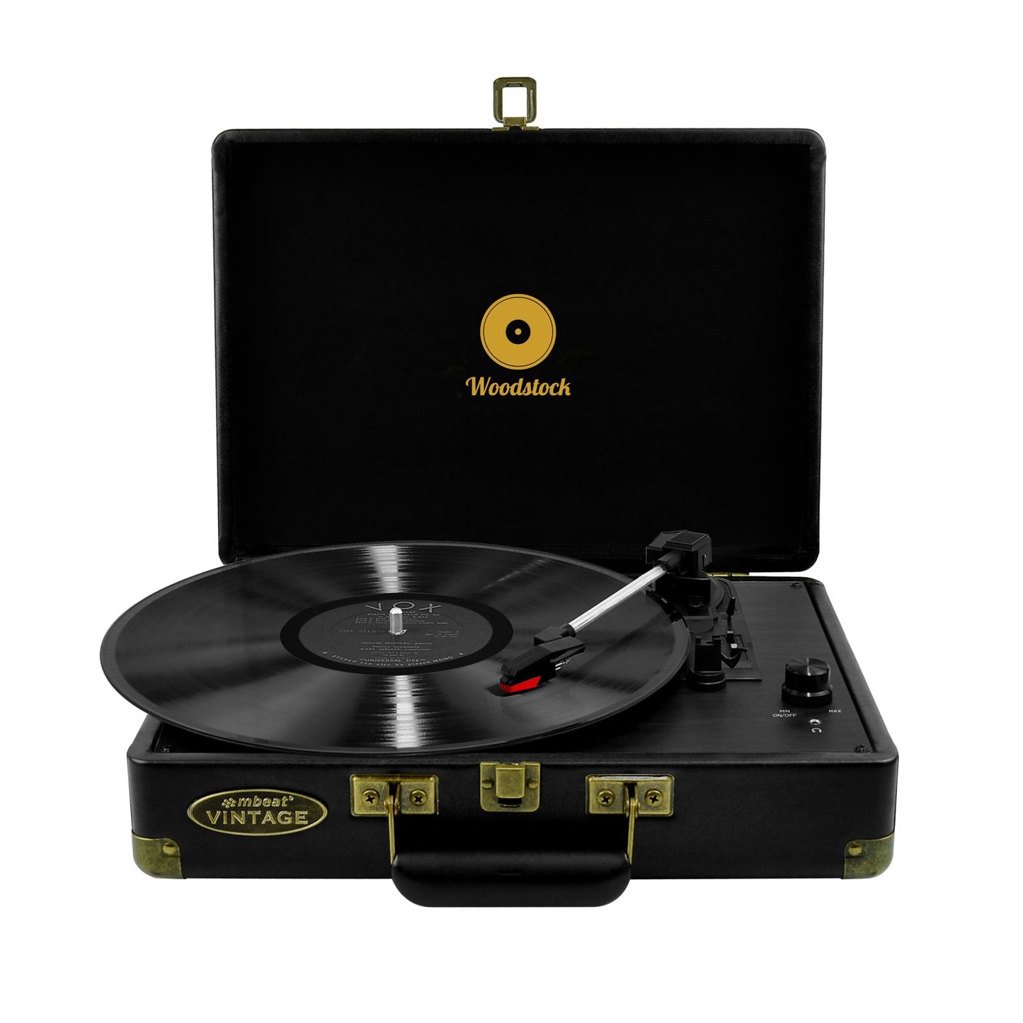 mbeat Woodstock Black Retro Turntable