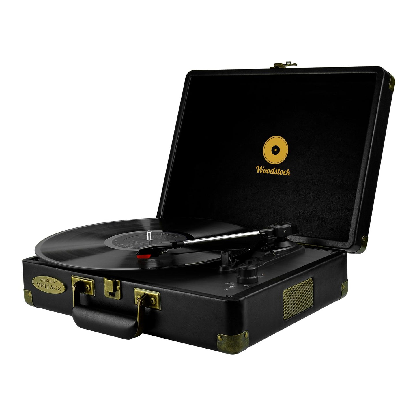 mbeat Woodstock Black Retro Turntable