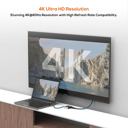 mbeat Tough Link USB-C to DP&HDMI Dual 4K/60Hz MST Adapter - Space Grey