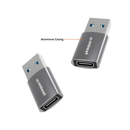 mbeat Elite USB 3.0 (Male) to USB-C (Female) Adapter - Space Grey