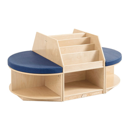 Jooyes Kids Wooden Reading Island Bookcase - Blue