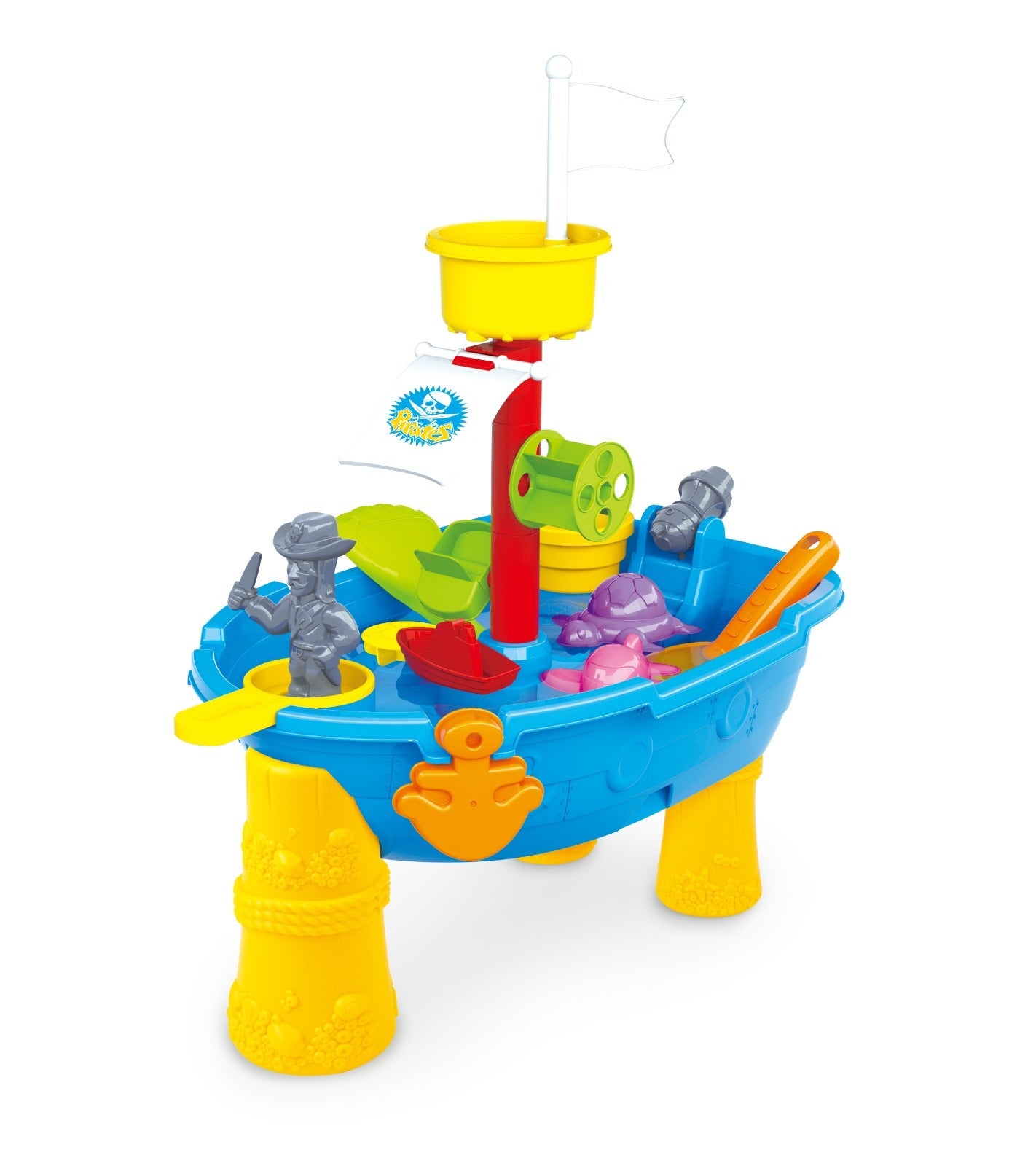 Pirate Ship Modelled, Sand and Water Table with 24 Accessories