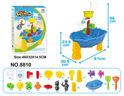 Pirate Ship Modelled, Sand and Water Table with 24 Accessories