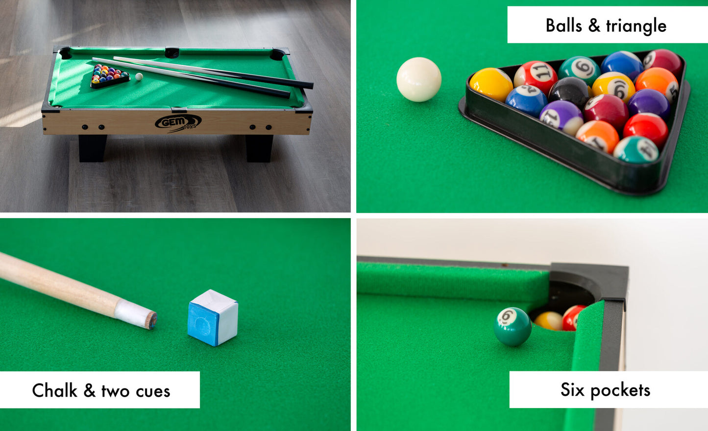 4-in-1 Games - Soccer, Table Tennis, Slide Hockey and Billiard Table