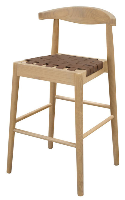 Elliot Leather Kitchen Counter Stool (Natural)