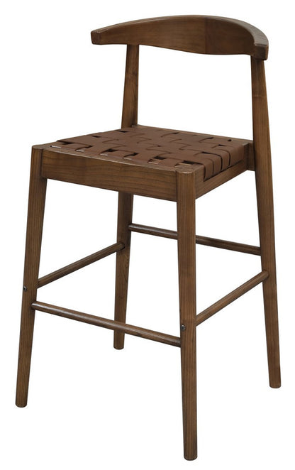 Elliot Leather Kitchen Counter Stool (Walnut)