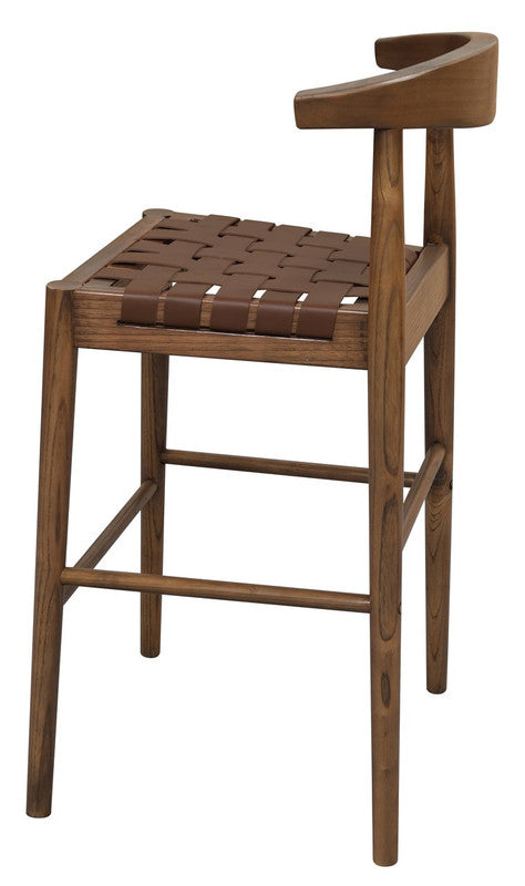 Elliot Leather Kitchen Counter Stool (Walnut)