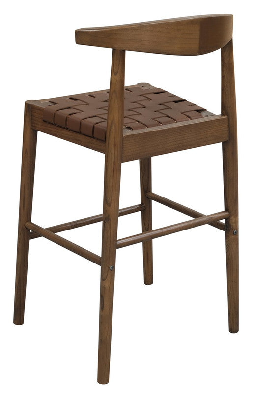 Elliot Leather Kitchen Counter Stool (Walnut)