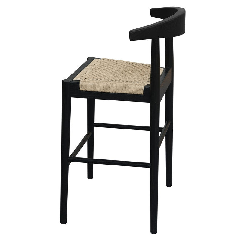 Arden Solid Oak Loom Kitchen Counter Stool (Black)