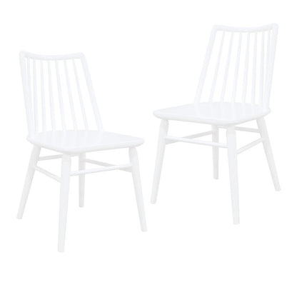 Riviera Solid Oak Dining Chair - Set of 2 (White)