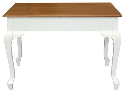 Queen Anne 2 Drawer Desk (White Caramel)