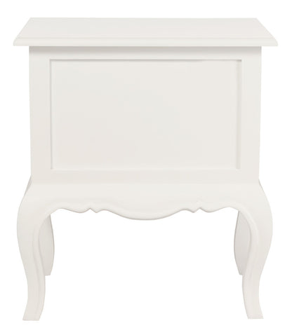 French Provincial 2 Drawer Side Table (White)