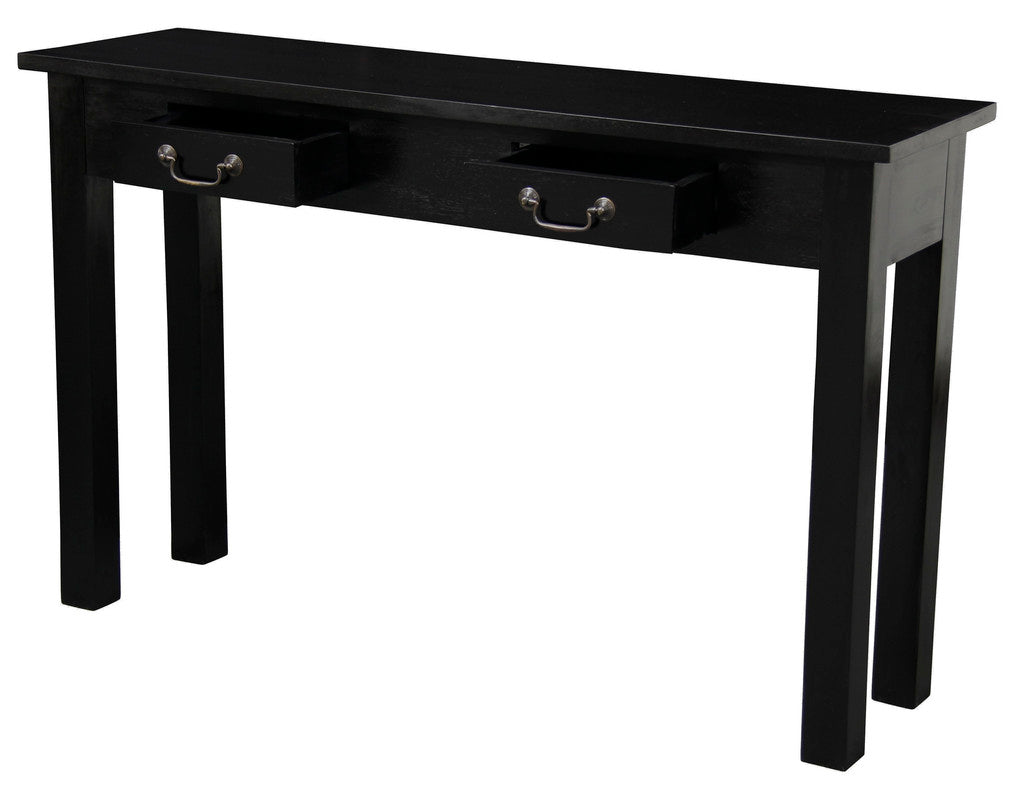 2 Drawer Straight Leg Sofa/Hall Table (Black)