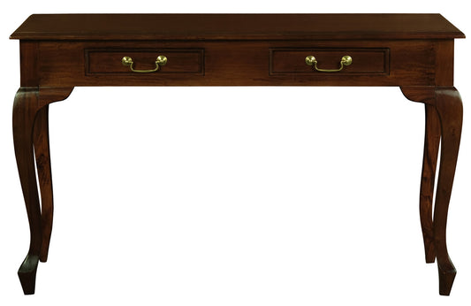 Queen Ann 2 Drawer Sofa Table (Mahogany)