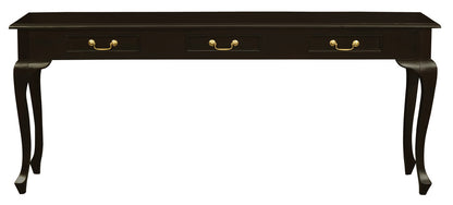 Queen Anne 3 Drawer Sofa Table - Chocolate