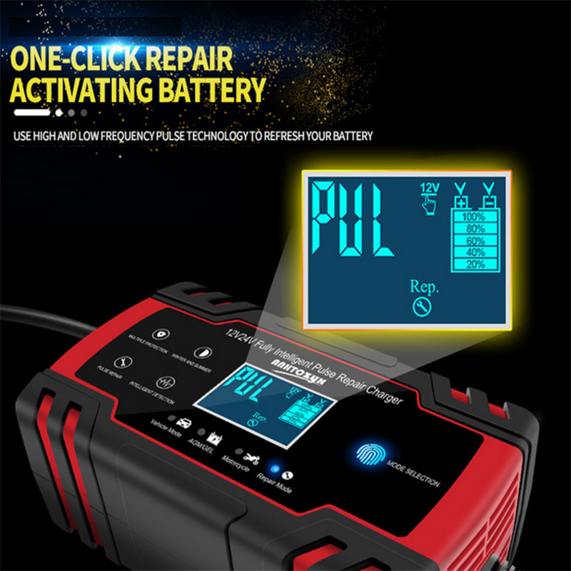 12V/24V Car Battery Charger Smart Trickle Repair Caravan Motorcycle Boat GEL/AGM