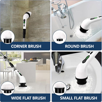 9in1 Electric Spin Scrubber Turbo Scrub Cleaning Brush Cordless Chargeable Tool