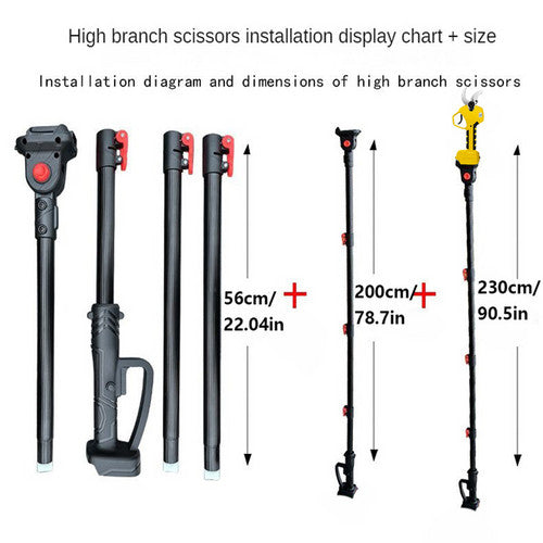 Cordless Brushless 4 Pole Pruning Shear Secateur With 2 Batteries Bush Cutter RED