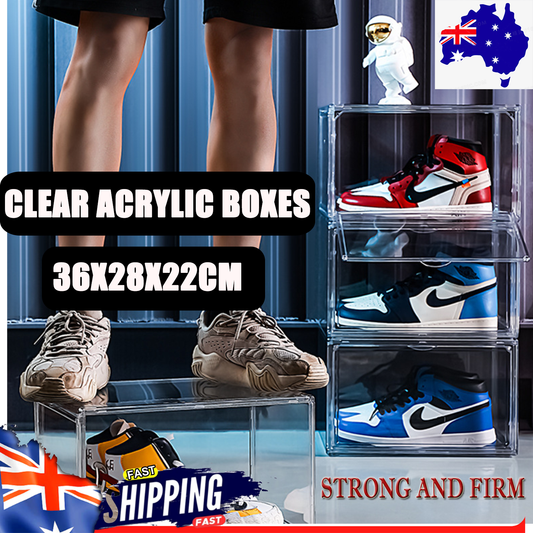 1PC Ultra-clear sneaker storage magnetic side display acrylic shoe box shoe box