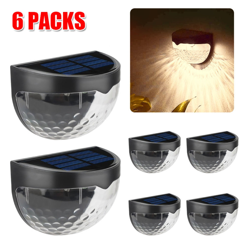 6PCS Solar Powered LED Wall Lights Door Fence Lights Outdoor Garden Lamp Light