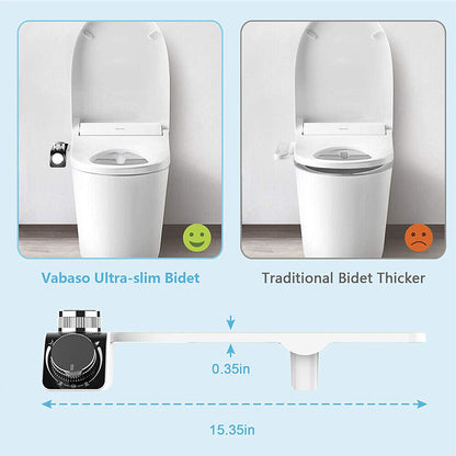 Toilet Bidet Seat Dual Nozzles Bidet Non Electric Toilet Water Sprayer Bathroom