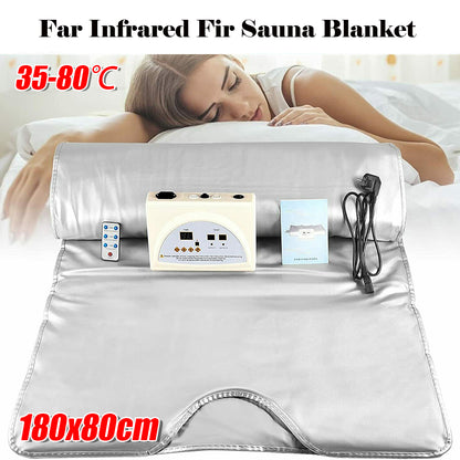 Far Infrared Fir Sauna Blanket Slimming Waterproof Detox Spa Body Shaping Remote