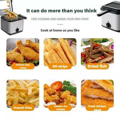Electric Deep Fryer 2.5L French Frie Machine Oil Hot Pot Fried Chicken Grill