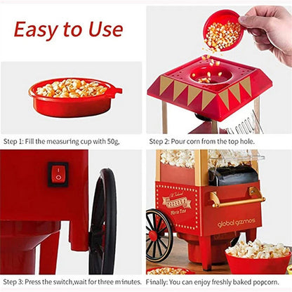 Electric Home Popcorn Machine Classic Car Corn Popper Maker For Kid Gift
