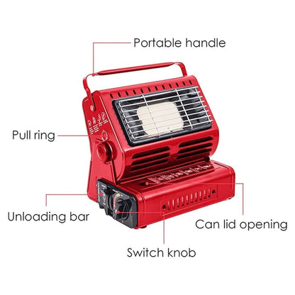 Portable Butane Gas Heater Camping Camp Tent Outdoor Hiking Camper Survival Red