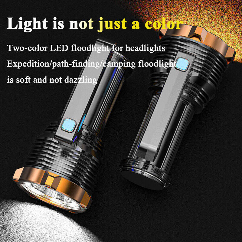 Most Powerful 1200000lm LED Flashlight Super Bright Torch Lamp USB Rechargeable