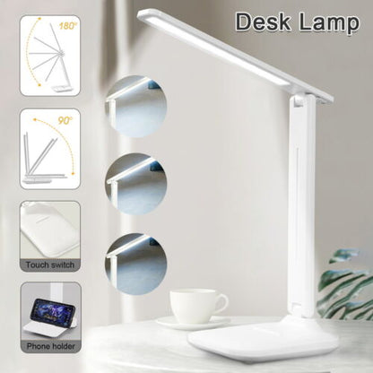 Touch LED Desk Lamp Bedside Study Reading Table Light Dimmable USB Rechargeable