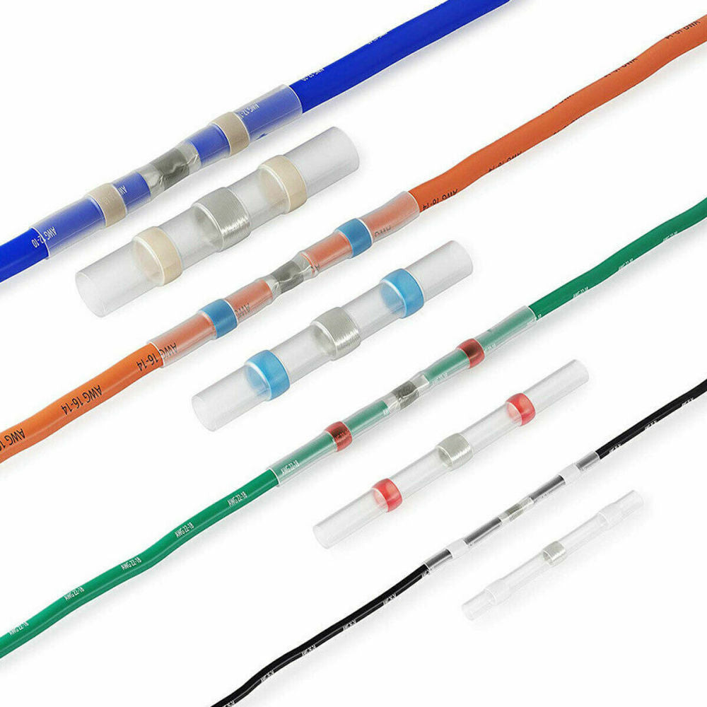 Solder Seal Sleeve Heat Shrink Butt Wire Connectors Terminals Waterproof