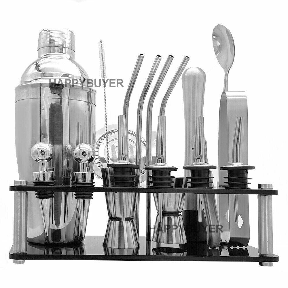 20Pcs Cocktail Shaker Set 750ml Martini Strainer Bartender Kit Bar Spirits Maker