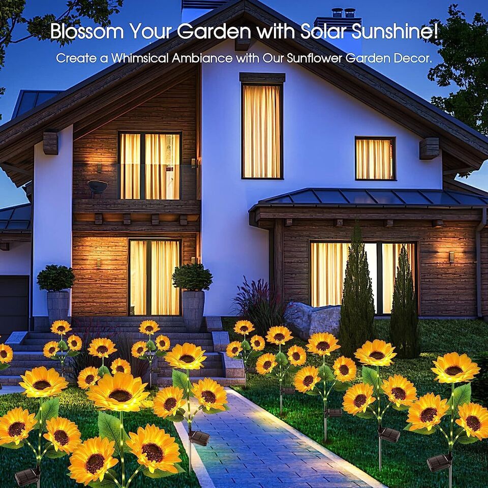 LED Solar Sunflower Lights Flower Lamp Landscape Lawn Path Garden AU Day