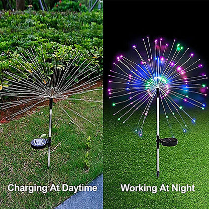 Colourful Fireworks 180 LED Fairy String Lights Starburst Solar Xmas Garden Night Lamp Hot NEW