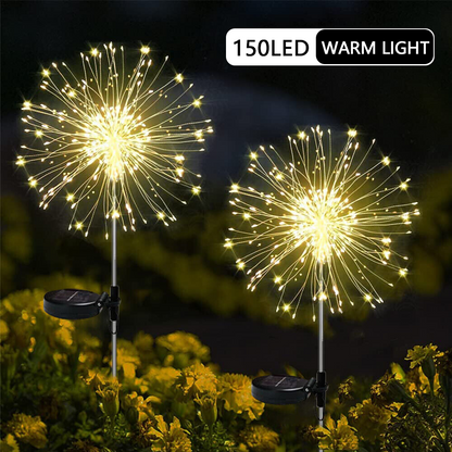 Warm White Fireworks 180 LED Fairy String Lights Starburst Solar Xmas Garden Night Lamp Hot NEW