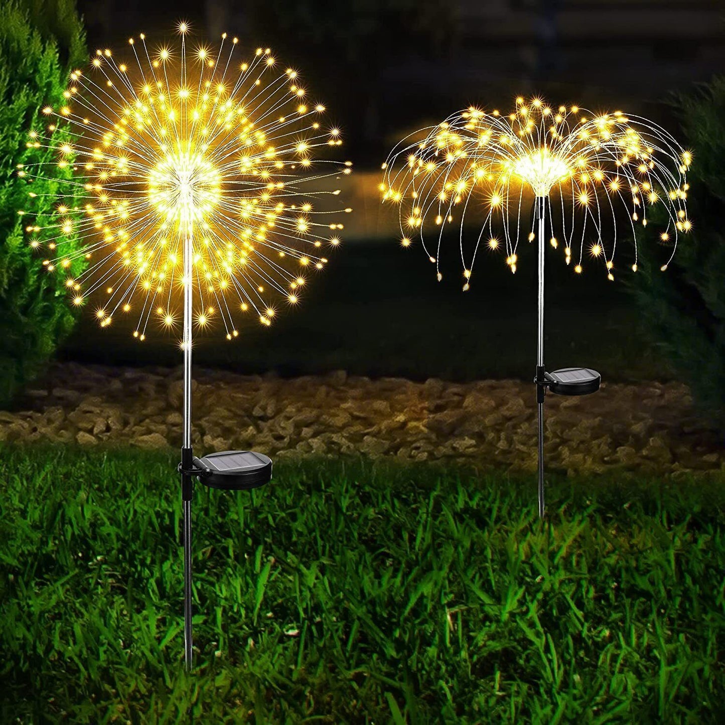 Warm White Fireworks 180 LED Fairy String Lights Starburst Solar Xmas Garden Night Lamp Hot NEW