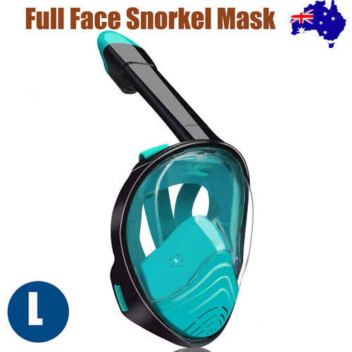 Blue Full Face Snorkel Mask Swimming Breath Dry Diving Goggle Scuba Glass Anti-Fog AU L