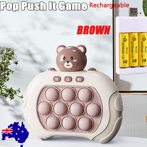 Rechargeable 3 Types Pop Push it Game Controller Sensory Fidget Toy Electronic Whack Mole brown