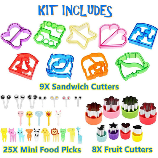 45 PCS Sandwich Cutter Kids DIY Toast Mold Bread Food Moulds Xmas Gift