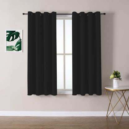 2X Blockout Curtains 100% Blackout Window Curtain Draperies Pair Eyelet 3 Layers 132CM(W) x 114CM(D)