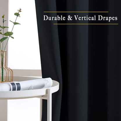 2X Blockout Curtains 100% Blackout Window Curtain Draperies Pair Eyelet 3 Layers 132CM(W) x 114CM(D)