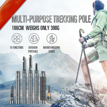 Multifunctional Hiking Trekking Poles Lightweight Collapsible Walking Stick AU