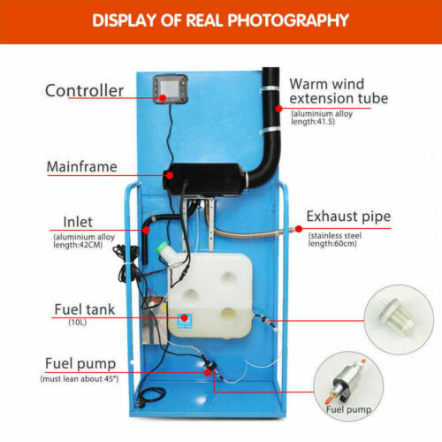 Air Diesel Heater 12V 8KW Thermostat Caravan Motorhome RV Tank Remote Control