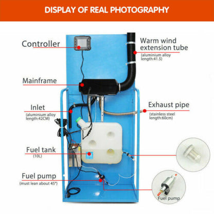 Air Diesel Heater 12V 8KW Thermostat Caravan Motorhome RV Tank Remote Control